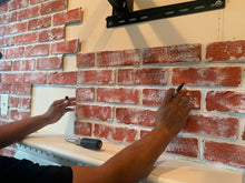 Load image into Gallery viewer, Red with Wash White Brick Wall