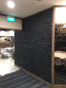 Ledge Stone Wall Panel, Black